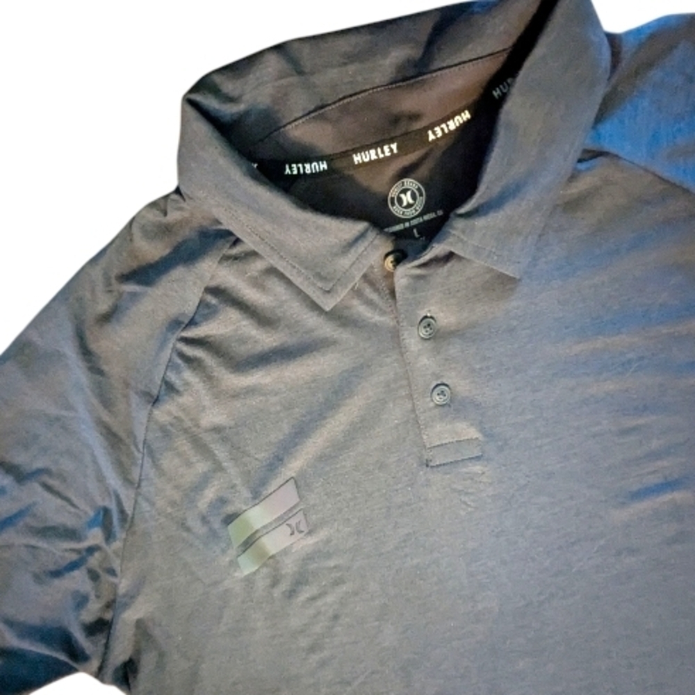 NWT Hurley Athletic Space Dye Short Sleeve Performance Polo Shirt Large - Picture 2 of 4
